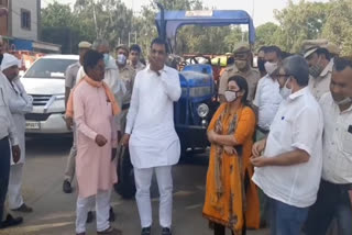 MLA Sanjay Singh visited Sohna Grain Market