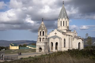 historic cathedral in nagorno-karabakh shelled