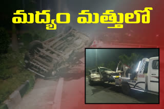 two died in an accident while driving car in drunken state at hyderabad orr