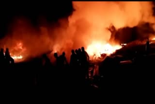 fire in raj keshari scrap shop in hazaribag