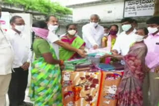 manchirial mla bathukamma sarees distribution at manchirial