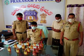 marturu police seized liquor bootless at koenidine road in Prakasham