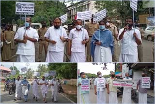 UDF leaders' collectorate march demanding resignation of CM  resignation of CM  പാലക്കാട്  തൃശൂർ  രമ്യ ഹരിദാസ്  ടി എൻ പ്രതാപൻ  അനിൽ അക്കര