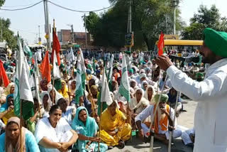 Punjabi farmers blocked roads against lathicharge on farmers In Haryana