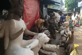 Statues spoiled by rain