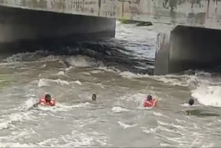 One man flowed with water in Maski nala