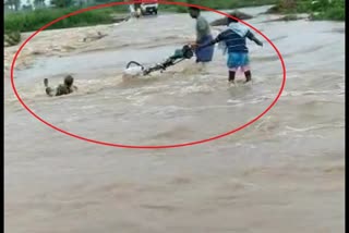 Koppal: Protection of the man floating along with cycle