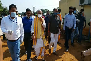 Union Minister Ashwini Choubey inspected under construction AIIMS in deoghar