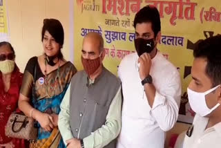 moolchand sharma inaugurates sewing center in ballabhgarh faridabad