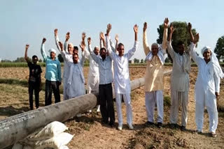 farmers protest for compensation in hansi hisar