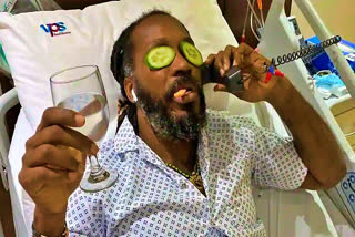 chris gayle shares picture of himself chilling on hospital bed