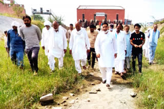 mla aftab ahmad inspection of drain in nuh