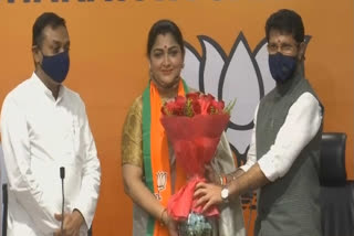 Kushboo was formally inducted into the party