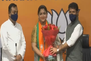 Khushbu Sundar joins BJP in New Delhi, welcomed by party's Tamil Nadu president Dr L Murugan  നടി ഖുഷ്ബു സുന്ദർ ബിജെപിയിൽ ചേർന്നു  അഭ്യൂഹങ്ങൾക്ക് വിരാമം; നടി ഖുഷ്ബു സുന്ദർ ബിജെപിയിൽ ചേർന്നു  നടി ഖുഷ്ബു സുന്ദർ ബിജെപിയിൽ  നടി ഖുഷ്ബു സുന്ദർ  ഖുഷ്ബു സുന്ദർ  Khushbu Sundar joins BJP  Khushbu Sundar  Tamil Nadu president Dr L Murugan