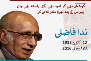 Birthday of Famous Urdu poet nida fazli