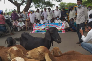 వరంగల్​- ఖమ్మం జాతీయ రహదారిపై గొల్లకురుమల రాస్తారోకో