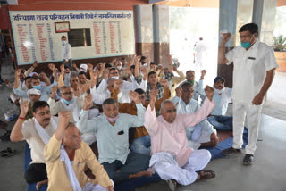 Roadways workers protest in bhiwani