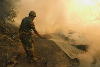 Indian Army prevents spread of forest fire in Jammu and Kashmir