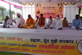 bjp and sadhu saint agitation in ahmednagar for open temples