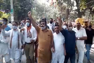 BJP leaders protest against attack on Ashwani Sharma