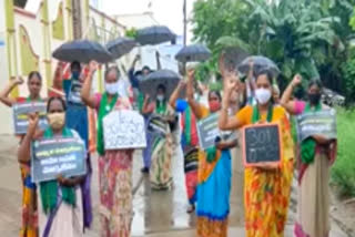 amaravathi farmers protest over three capital system