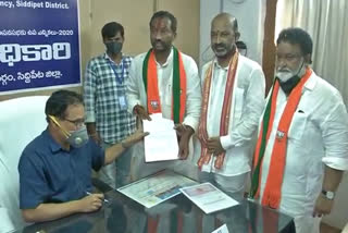 bjp candidate raghunandan rao nomination filed in dubbaka by election
