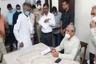 PTI teacher meets Agriculture Minister JP Dalal in Bhiwani