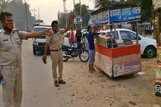 kurukshetra traffic police removed hawkers from the roads