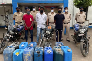 three accused arrested for stealing diesel