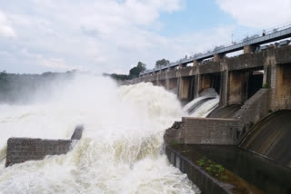 nizam sagar filled with flood water kamareddy district