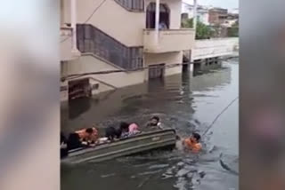 WATCH: Rescue boat overturns in Hyderabad; flood victims rescued