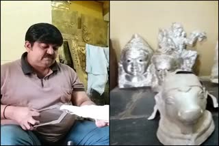 Donation of 12 kg of silverware from Dharwad to Mysore Bhubeshwari Devi
