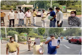 ndmc staff protested for DTL pay scale and gave ultimatum for kam roko abhiyan