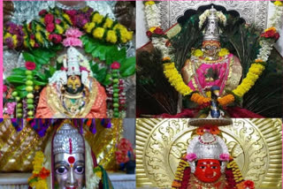 Temples decorated for Navratri festival