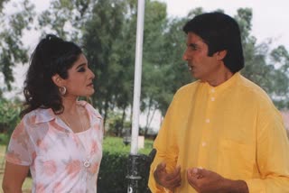 Raveena Tandon with Amitabh