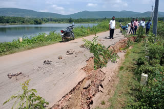 hampapur bund  road collapse news