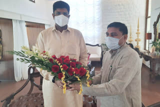 newly appointed chairman ramnivas surjakheda met deputy cm dushyant chautala