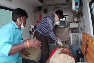 a old woman  seriously injured in an accident at kakulapadu krishna district