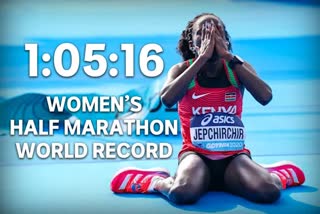 Peres Jepchirchir breaks own women's-only half-marathon world record