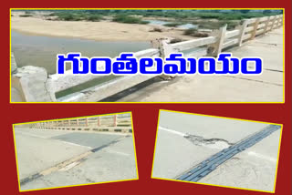 bridge on penna canal was damaged at jammalamadugu kadapa district