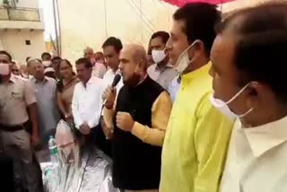 moolchand sharma inaugrated the road forming construction work at faridabad