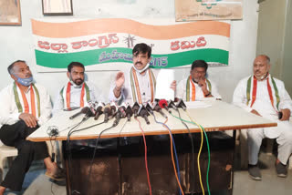 aicc Secretary vamshi chandh reddy  on klvakurthi project