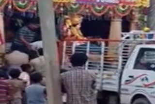 Police immersed Kanakadurga idol  at laxmipuram