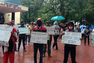 PU lecturer's strike for appointment letter at bengalore