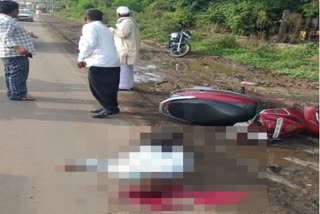 two wheeler rider was crushed by truck on his way to village from Solapur