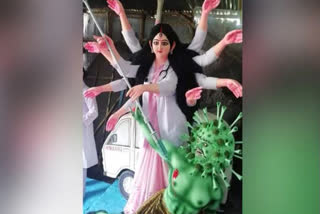 Congress leader Shashi Tharoor praised the creative spirit of a Durga Puja committee based in Kolkata