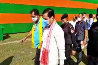 CM Sarbananda Sonowal in Samaguri