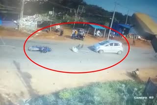 Video: Car hits Bike hard amid the Road at Chitradurga in Karnataka, Biker Faced Severe Injury