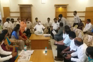 CM meeting with various department officials at shimoga