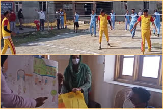 Volleyball and painting competition held in Pulwama